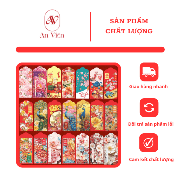 Bao lì xì truyền thống Tết 2025 Quà Tặng An Viên